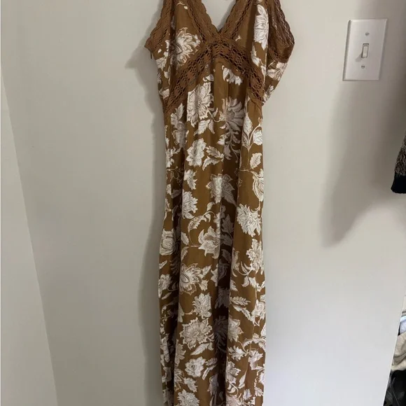 LOFT Brown Lace Detail Dress - Picture 6 of 6